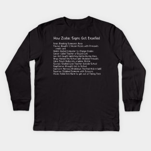 A Zodiac Sign Test: How Zodiac Signs Got Expelled Kids Long Sleeve T-Shirt